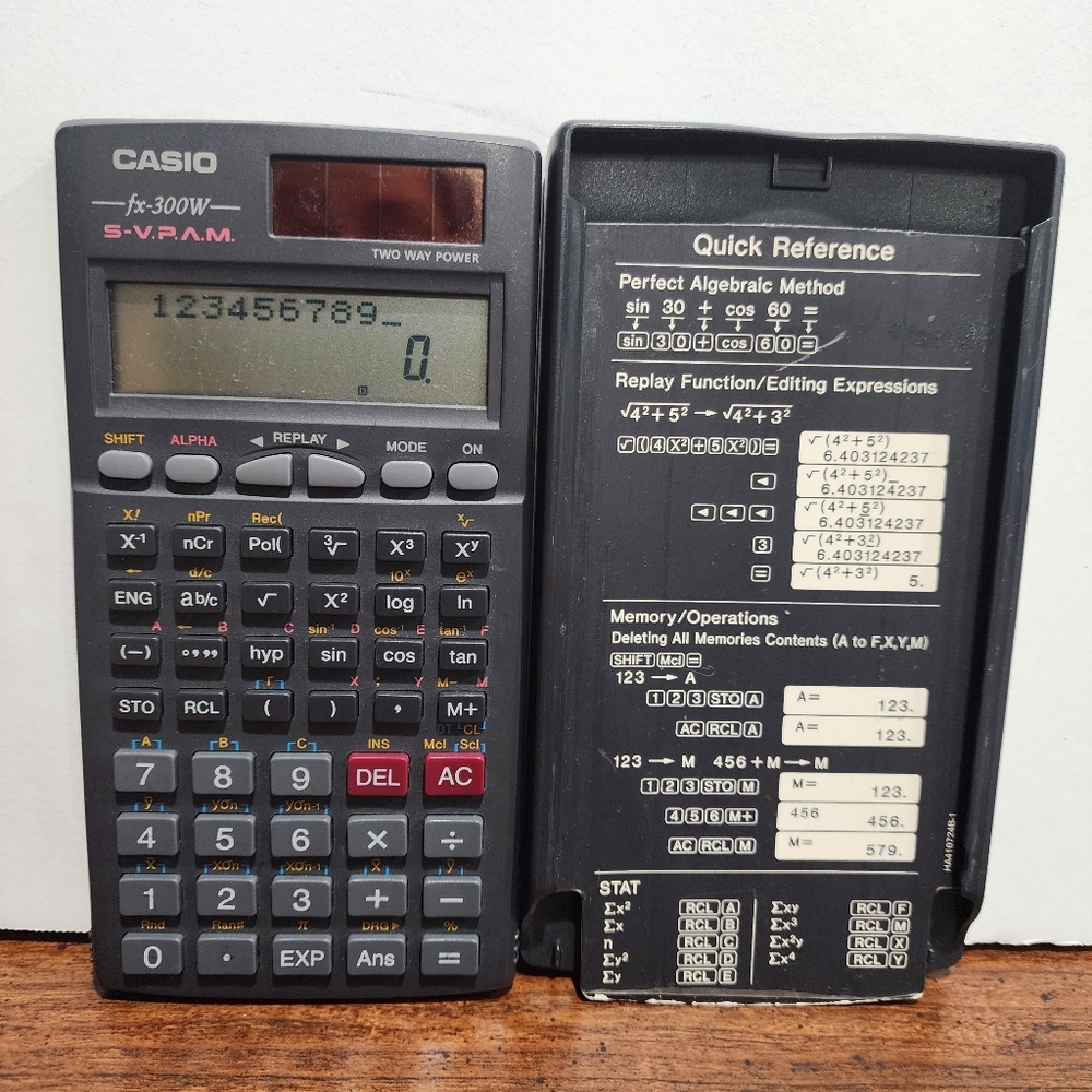 Casio FX-300W S-V.P.A.M. Scientific Calculator, Dual-Power, 10 Digit 2 Lines